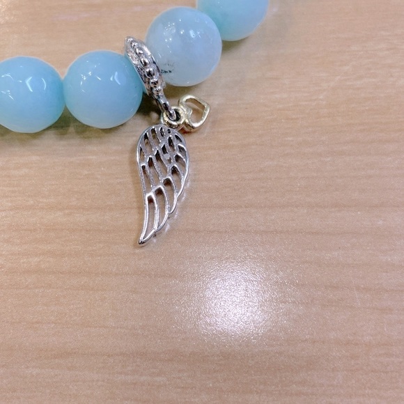 “I Love Jesus” Bracelet w/ Dyed Blue Jade and 925 Sterling Silver - Picture 9 of 10